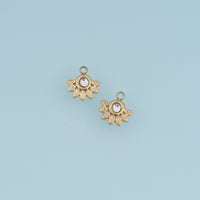 Crystal Floral Leaf Pendant,14K Gold Dainty Botanical Charm DIY Charm for Necklace Bracelet Making