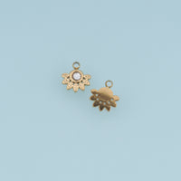 Crystal Floral Leaf Pendant,14K Gold Dainty Botanical Charm DIY Charm for Necklace Bracelet Making