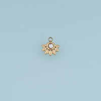 Crystal Floral Leaf Pendant,14K Gold Dainty Botanical Charm DIY Charm for Necklace Bracelet Making