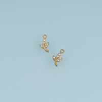 Crystal Leaf Branch Pendant,14K Gold Dainty Botanical Charm DIY Charm for Necklace Bracelet Making