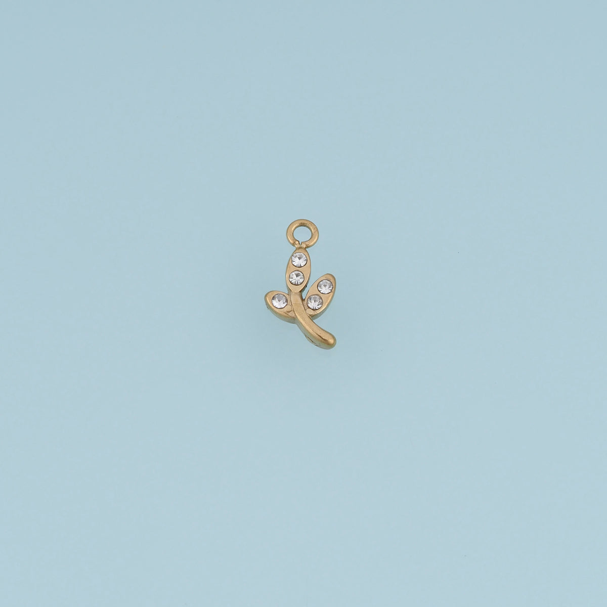 Crystal Leaf Branch Pendant,14K Gold Dainty Botanical Charm DIY Charm for Necklace Bracelet Making