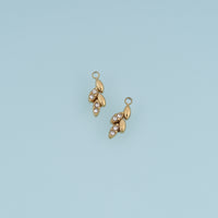 Wheat Ear Crystal Pendant,14K Gold Dainty Wheat Stalk Charm DIY Charm for Necklace Bracelet Making