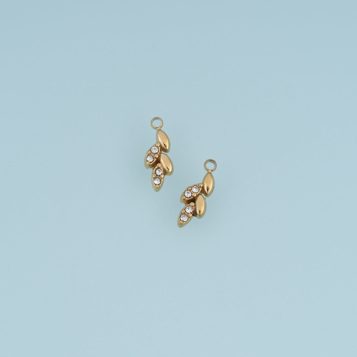 Wheat Ear Crystal Pendant,14K Gold Dainty Wheat Stalk Charm DIY Charm for Necklace Bracelet Making