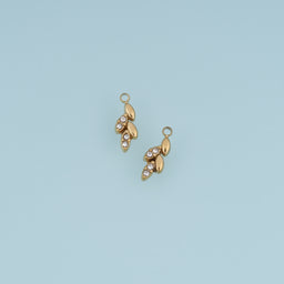 Wheat Ear Crystal Pendant,14K Gold Dainty Wheat Stalk Charm DIY Charm for Necklace Bracelet Making