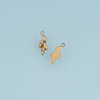 Wheat Ear Crystal Pendant,14K Gold Dainty Wheat Stalk Charm DIY Charm for Necklace Bracelet Making
