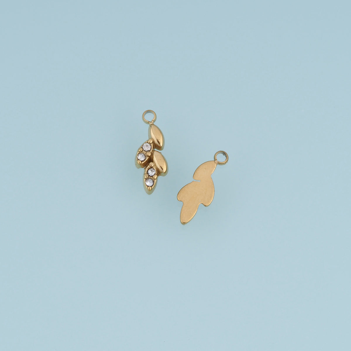 Wheat Ear Crystal Pendant,14K Gold Dainty Wheat Stalk Charm DIY Charm for Necklace Bracelet Making