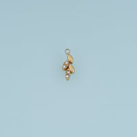 Wheat Ear Crystal Pendant,14K Gold Dainty Wheat Stalk Charm DIY Charm for Necklace Bracelet Making