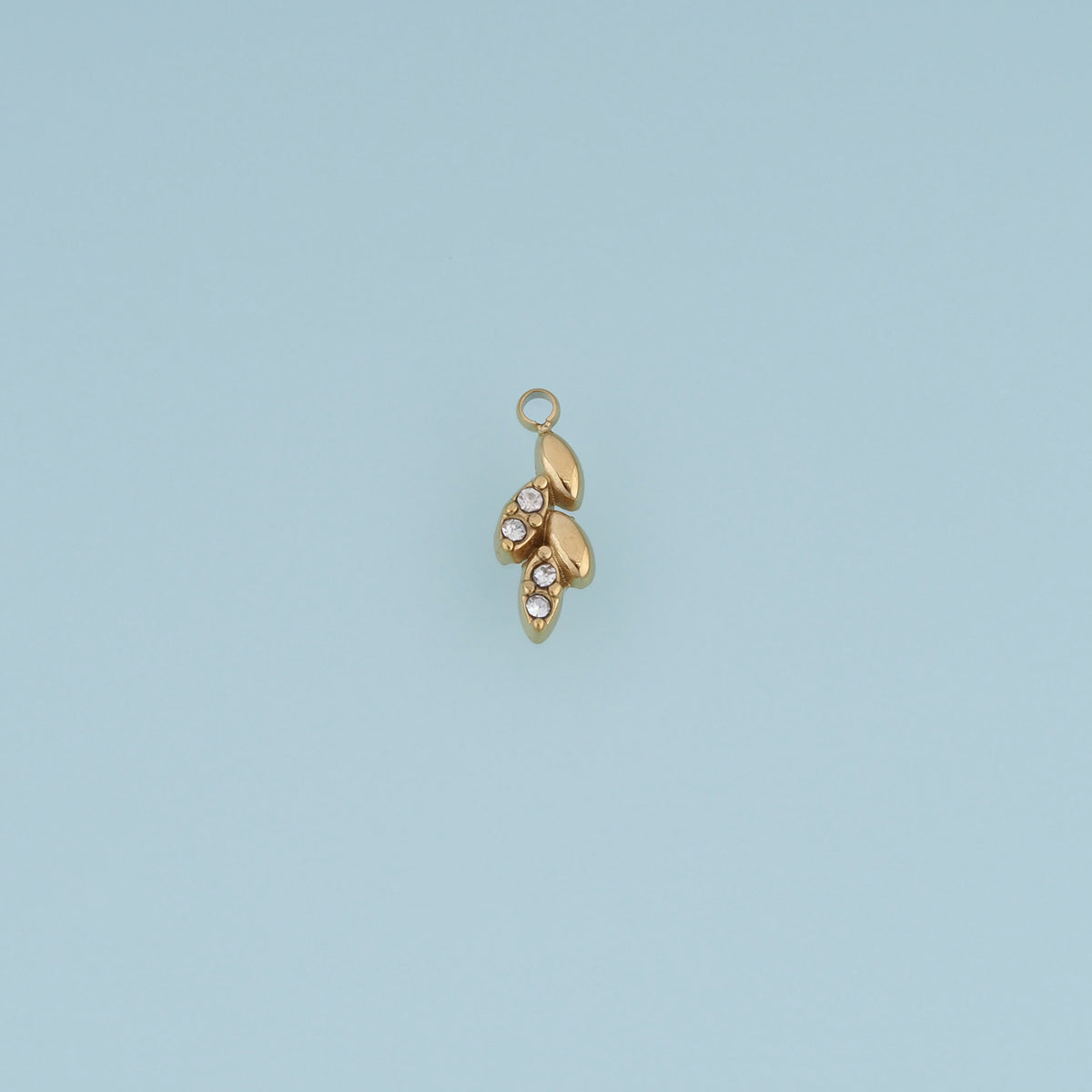 Wheat Ear Crystal Pendant,14K Gold Dainty Wheat Stalk Charm DIY Charm for Necklace Bracelet Making