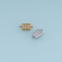 Rectangle Crystal Connector,14K Gold Silver Sparkling Rhinestone Charm DIY Charm for Necklace Bracelet Making