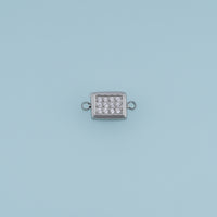 Rectangle Crystal Connector,14K Gold Silver Sparkling Rhinestone Charm DIY Charm for Necklace Bracelet Making