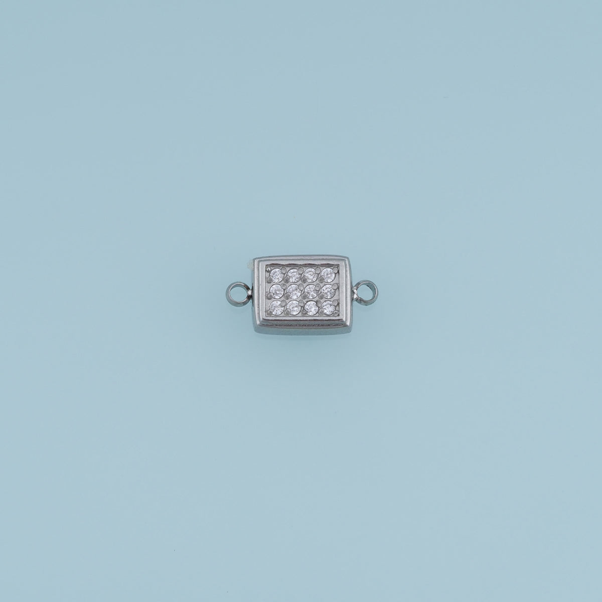 Rectangle Crystal Connector,14K Gold Silver Sparkling Rhinestone Charm DIY Charm for Necklace Bracelet Making