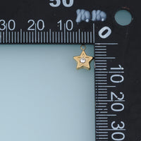 Double Star Crystal Pendant,14K Gold Silver Dainty Rhinestone Star Charm DIY Charm for Necklace Bracelet Making