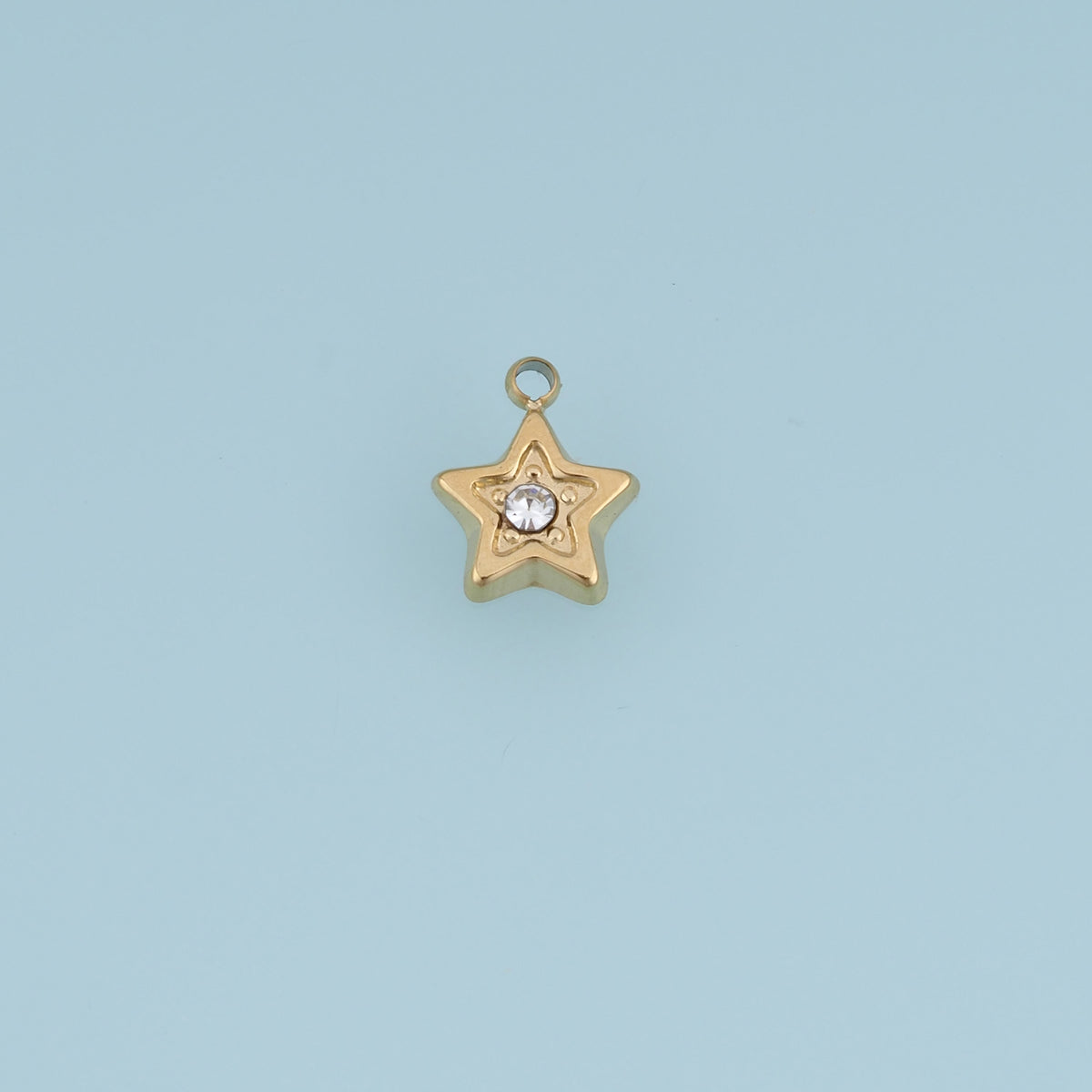 Double Star Crystal Pendant,14K Gold Silver Dainty Rhinestone Star Charm DIY Charm for Necklace Bracelet Making