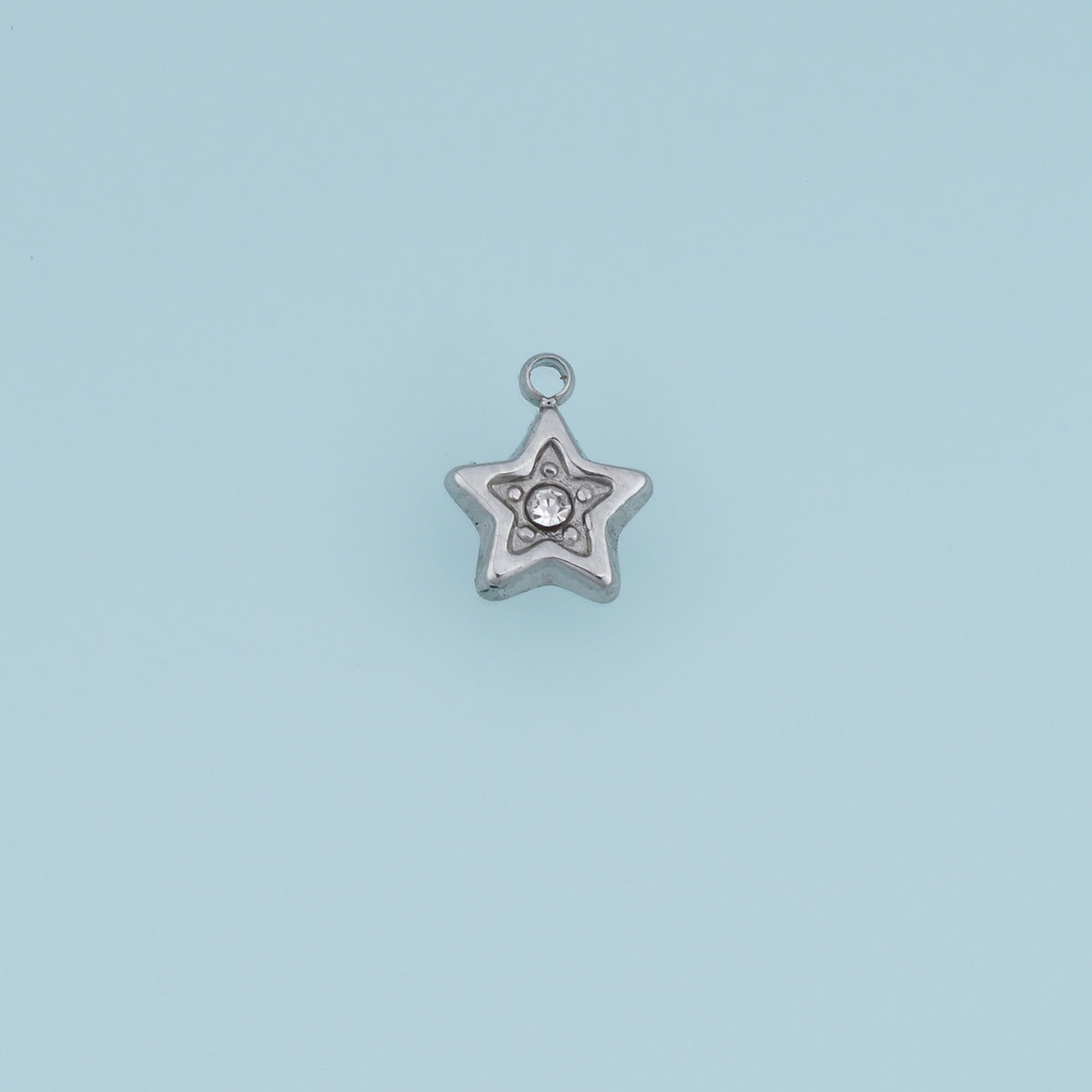 Double Star Crystal Pendant,14K Gold Silver Dainty Rhinestone Star Charm DIY Charm for Necklace Bracelet Making