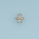 Four Petal Crystal Flower Pendant,14K Gold Pink Clear Geometric Charm DIY Charm for Necklace Bracelet Making