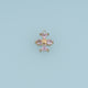 Four Petal Crystal Flower Pendant,14K Gold Pink Clear Geometric Charm DIY Charm for Necklace Bracelet Making