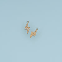 Lightning Bolt Crystal Pendant,14K Gold Sparkling Rhinestone Charm DIY Charm for Necklace Bracelet Making