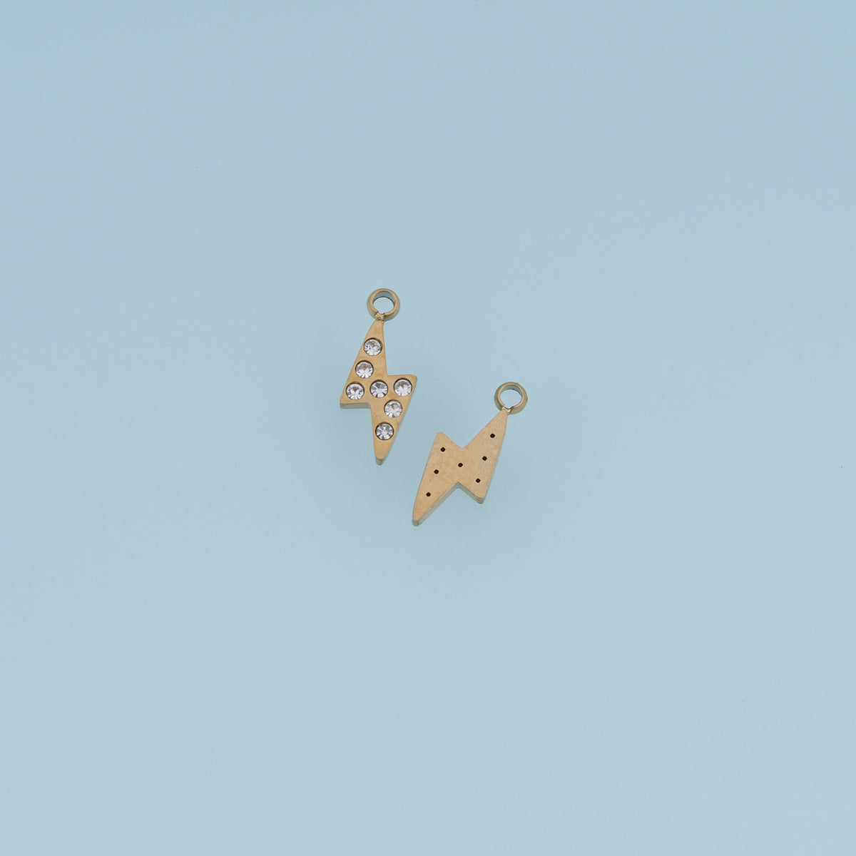 Lightning Bolt Crystal Pendant,14K Gold Sparkling Rhinestone Charm DIY Charm for Necklace Bracelet Making