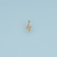 Lightning Bolt Crystal Pendant,14K Gold Sparkling Rhinestone Charm DIY Charm for Necklace Bracelet Making