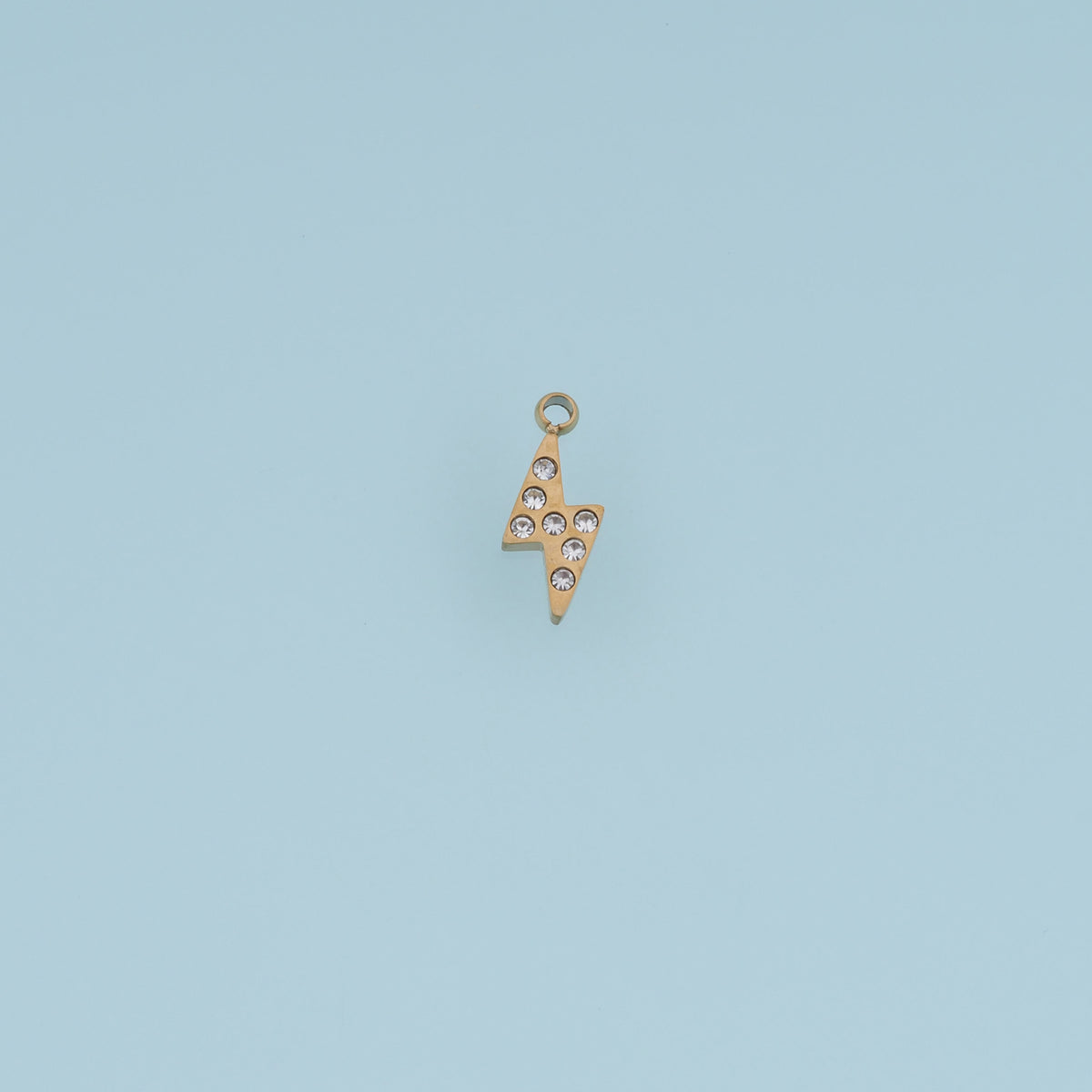Lightning Bolt Crystal Pendant,14K Gold Sparkling Rhinestone Charm DIY Charm for Necklace Bracelet Making