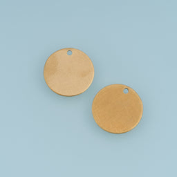 Round Blank Disc Pendant,14K Gold Brushed Textured Coin Charm DIY Charm for Necklace Bracelet Making