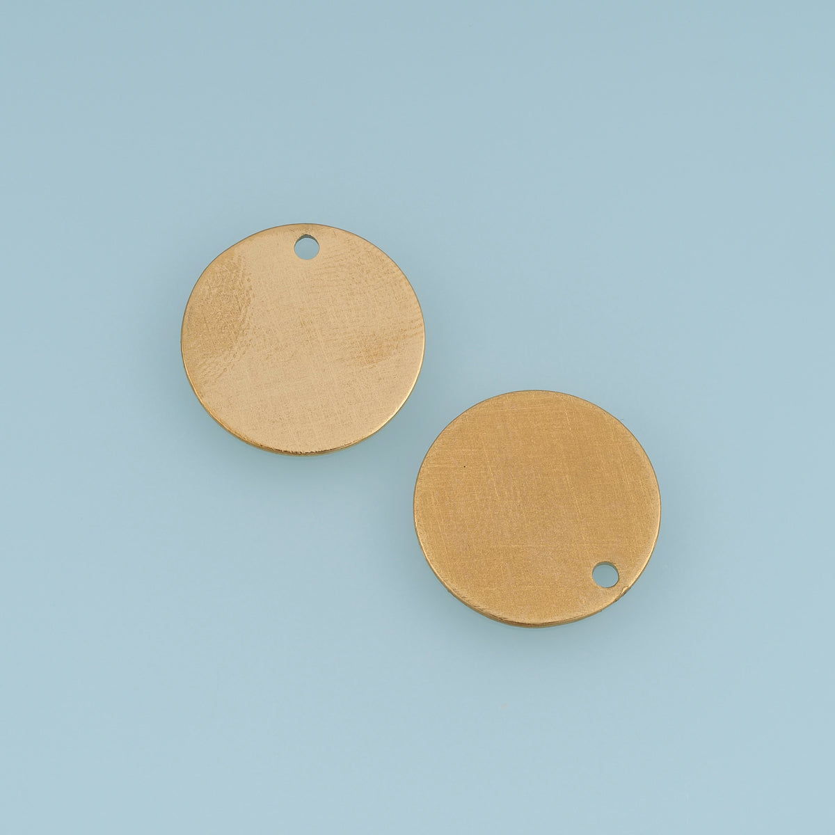 Round Blank Disc Pendant,14K Gold Brushed Textured Coin Charm DIY Charm for Necklace Bracelet Making
