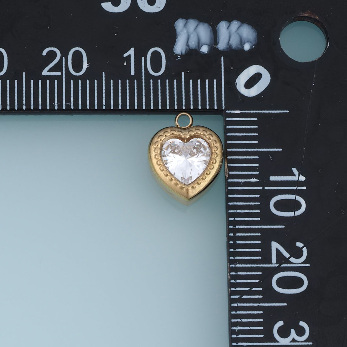 Heart Crystal Pendant,14K Gold Vintage Beaded Edge Heart Charm DIY Charm for Necklace Bracelet Making