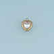 Heart Crystal Pendant,14K Gold Vintage Beaded Edge Heart Charm DIY Charm for Necklace Bracelet Making