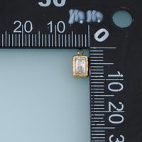 Rectangular Crystal Pendant,14K Gold Colorful Faceted Gemstone Charm DIY Charm for Necklace Bracelet Making