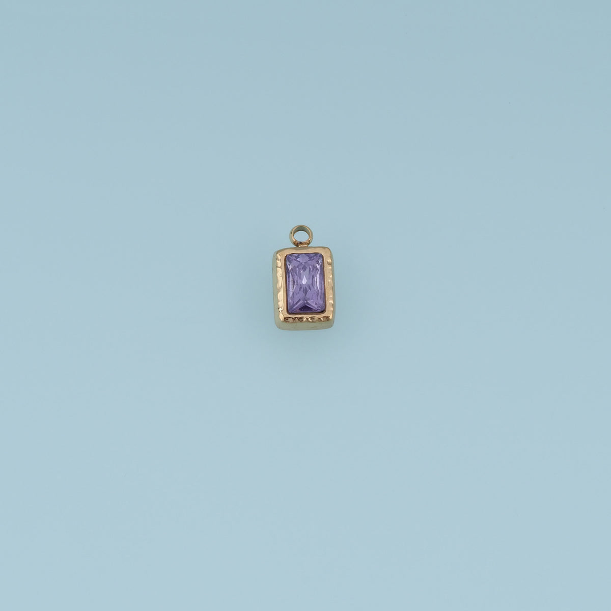 Rectangular Crystal Pendant,14K Gold Colorful Faceted Gemstone Charm DIY Charm for Necklace Bracelet Making