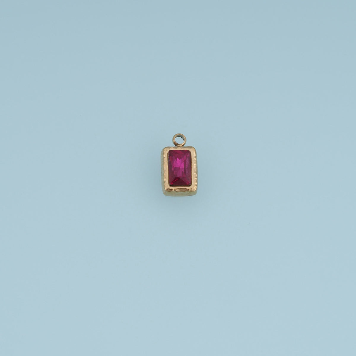 Rectangular Crystal Pendant,14K Gold Colorful Faceted Gemstone Charm DIY Charm for Necklace Bracelet Making