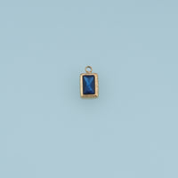 Rectangular Crystal Pendant,14K Gold Colorful Faceted Gemstone Charm DIY Charm for Necklace Bracelet Making
