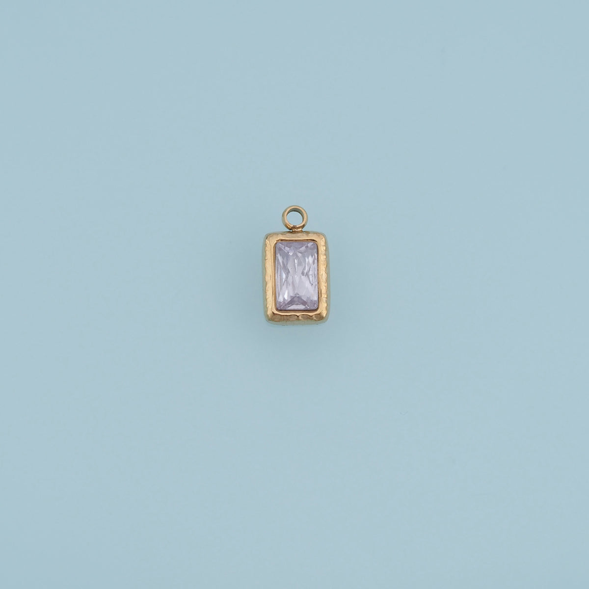 Rectangular Crystal Pendant,14K Gold Colorful Faceted Gemstone Charm DIY Charm for Necklace Bracelet Making