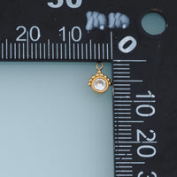Round Crystal Pendant,14K Gold Silver Colorful Beaded Edge Charm DIY Charm for Necklace Bracelet Making