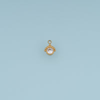 Round Crystal Pendant,14K Gold Silver Colorful Beaded Edge Charm DIY Charm for Necklace Bracelet Making