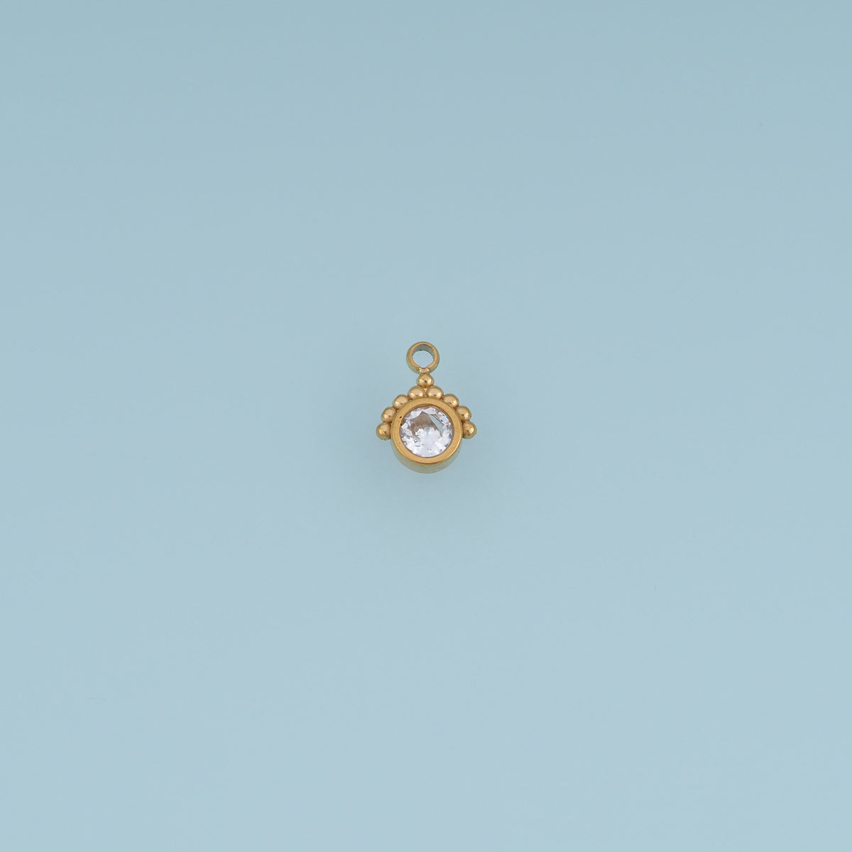 Round Crystal Pendant,14K Gold Silver Colorful Beaded Edge Charm DIY Charm for Necklace Bracelet Making