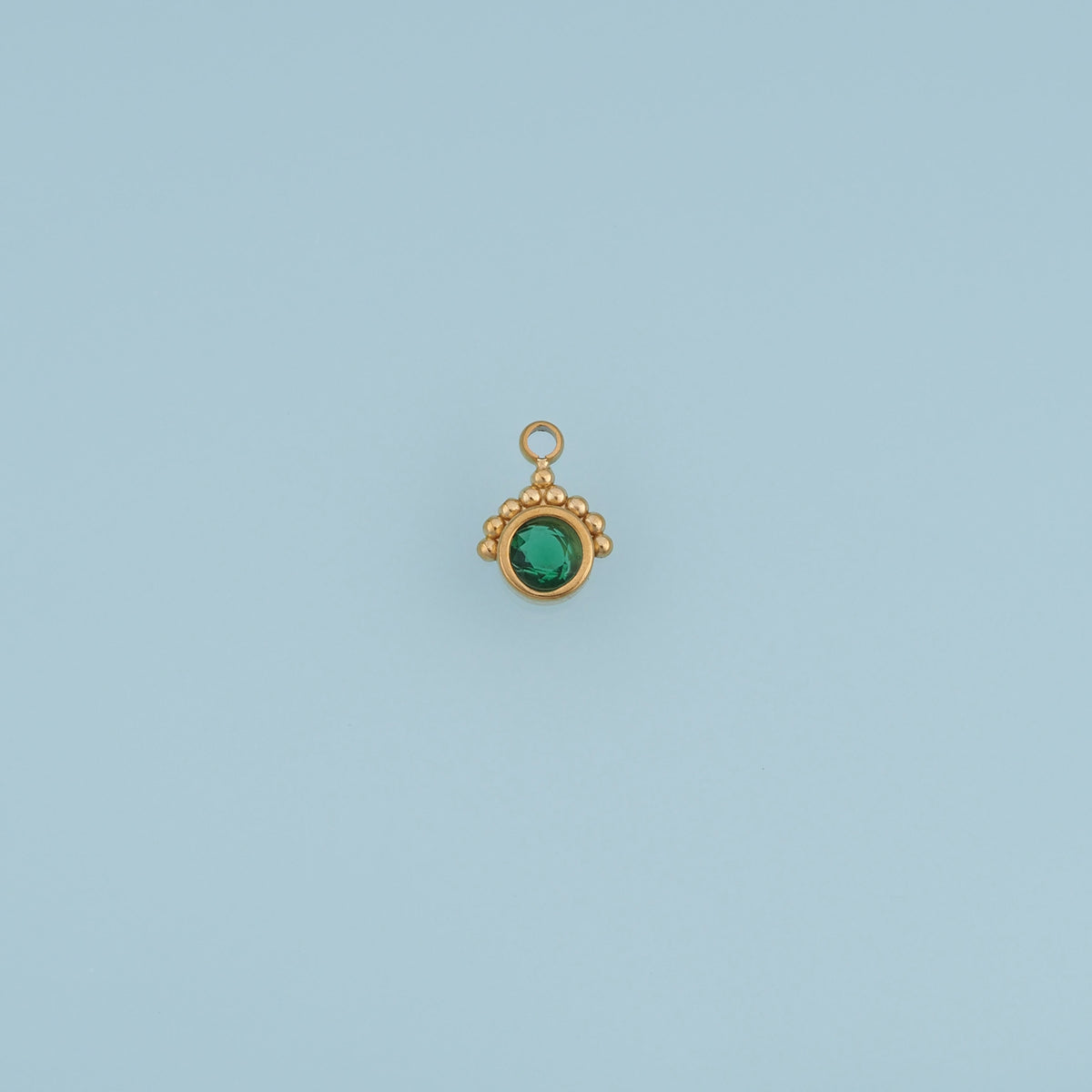 Round Crystal Pendant,14K Gold Silver Colorful Beaded Edge Charm DIY Charm for Necklace Bracelet Making