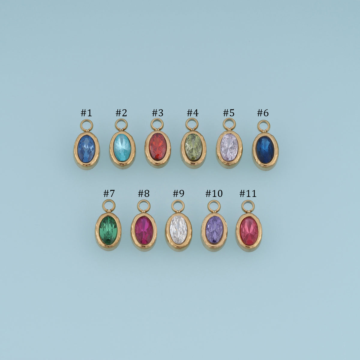 Oval Crystal Pendant,14K Gold Colorful Faceted Gemstone Charm DIY Charm for Necklace Bracelet Making