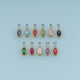 Oval Crystal Pendant,14K Gold Colorful Faceted Gemstone Charm DIY Charm for Necklace Bracelet Making