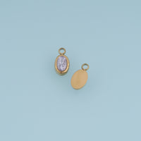 Oval Crystal Pendant,14K Gold Colorful Faceted Gemstone Charm DIY Charm for Necklace Bracelet Making