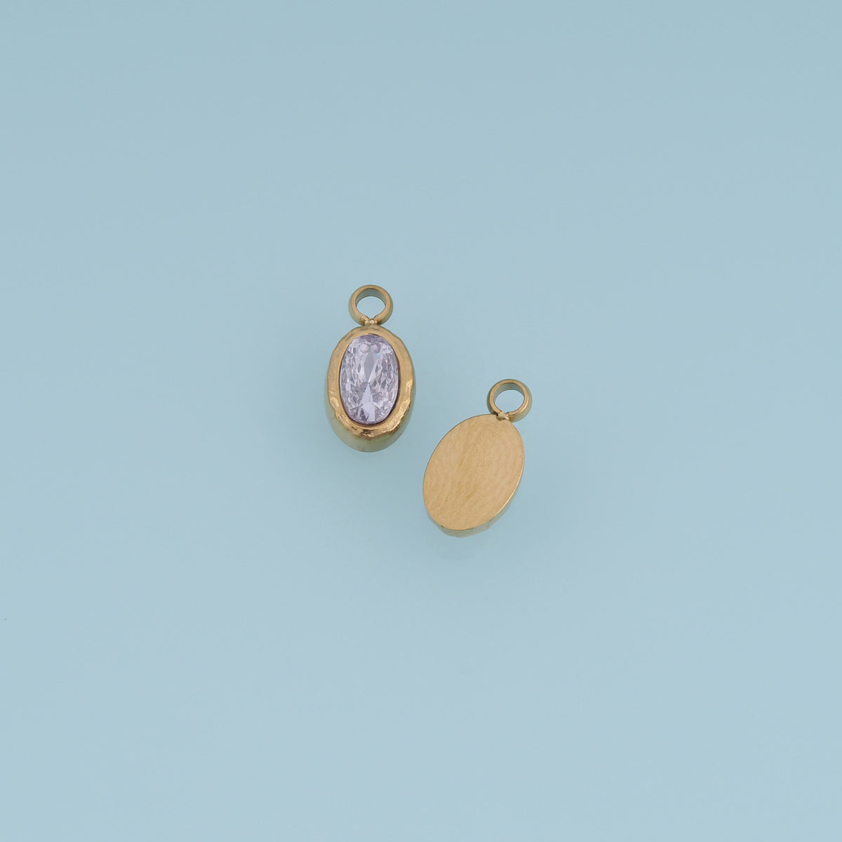 Oval Crystal Pendant,14K Gold Colorful Faceted Gemstone Charm DIY Charm for Necklace Bracelet Making