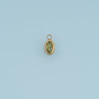 Oval Crystal Pendant,14K Gold Colorful Faceted Gemstone Charm DIY Charm for Necklace Bracelet Making