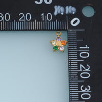 Five Petal Crystal Flower Pendant,14K Gold Colorful Floral Charm DIY Charm for Necklace Bracelet Making