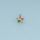 Five Petal Crystal Flower Pendant,14K Gold Colorful Floral Charm DIY Charm for Necklace Bracelet Making