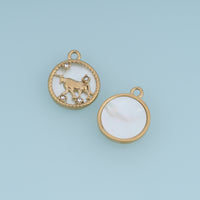 12 Zodiac Sign Charms,14K Gold Astrology Horoscope Pendants DIY Charms for Necklace Bracelet Jewelry Making