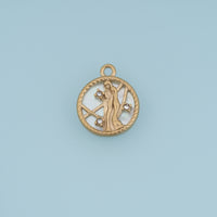 12 Zodiac Sign Charms,14K Gold Astrology Horoscope Pendants DIY Charms for Necklace Bracelet Jewelry Making