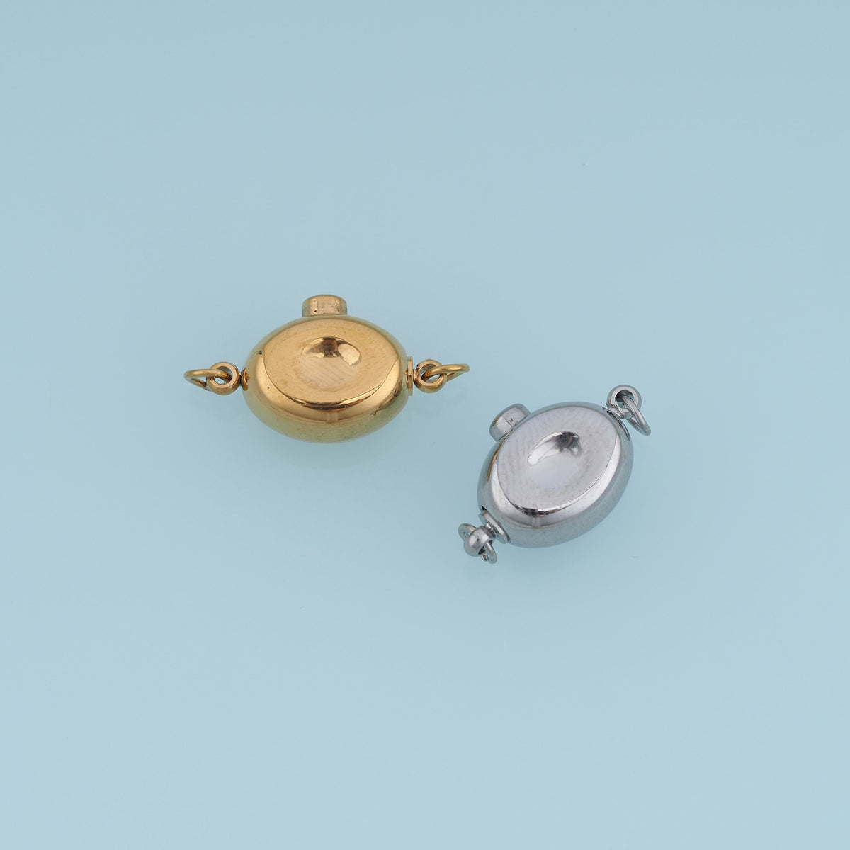 Oval Magnetic Clasp Connector,14K Gold Silver Jewelry Closure DIY Connector for Necklace Bracelet Making