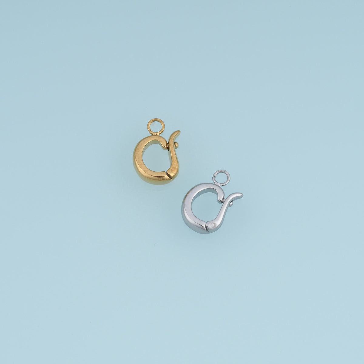 Oval Snap Clasp Connector,14K Gold Silver Jewelry Clasp DIY Findings for Necklace Bracelet Making