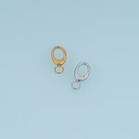 Oval Snap Clasp Connector,14K Gold Silver Oval Jewelry Clasp DIY Findings for Necklace Bracelet Making