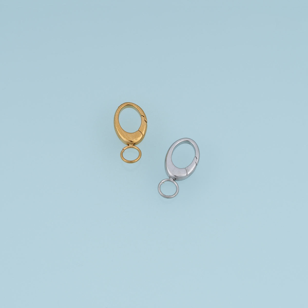 Oval Snap Clasp Connector,14K Gold Silver Oval Jewelry Clasp DIY Findings for Necklace Bracelet Making